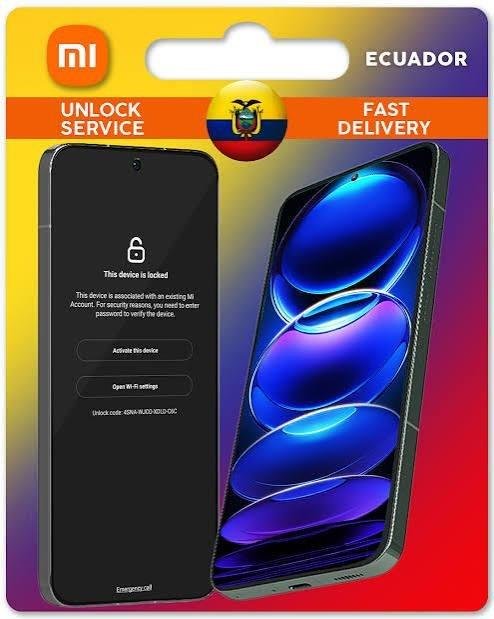 Xiaomi Mi Account Lock Remove ECUADOR Clean 1-24 HOURS